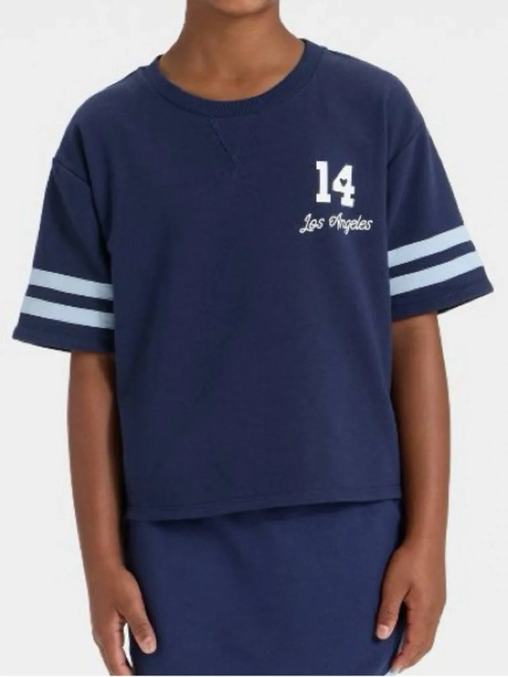 Cat & Jack Girls' Short Sleeve French Terry Sporty T-Shirt - Blue